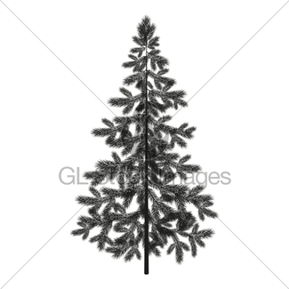 325x325 Christmas Spruce Fir Tree Silhouette Gl Stock Images