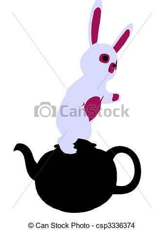 337x470 White Rabbit Silhouette Illustration. White Rabbit From Drawing