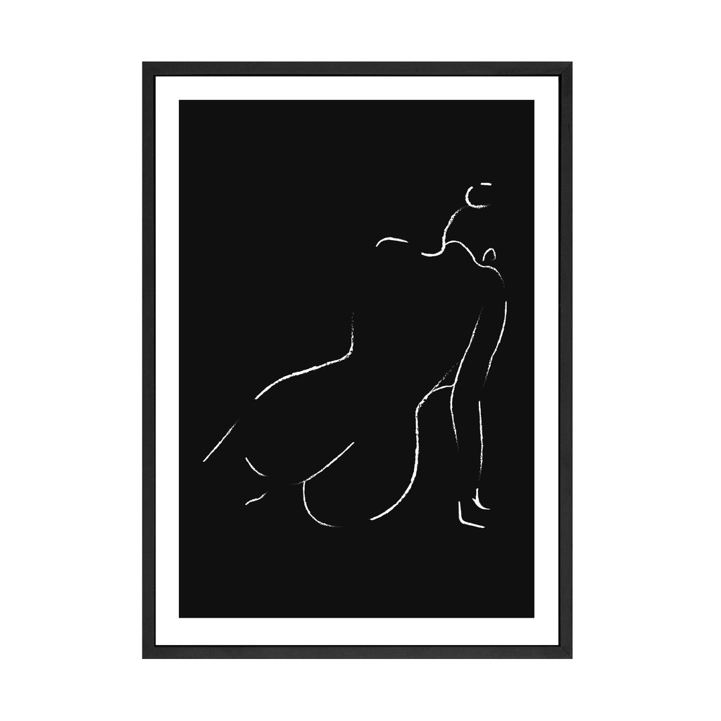 1024x1024 Women Silhouette Black White Print Papier Hq