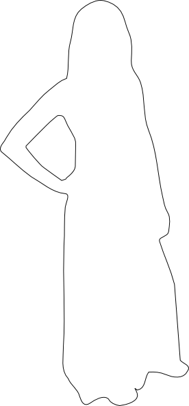 276x592 Silhouette Woman Outline Clip Art
