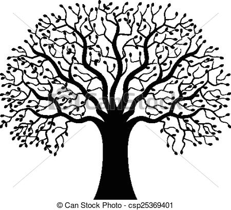 450x409 Vector Illustration Of Tree Silhouette Cartoon Vector Clipart