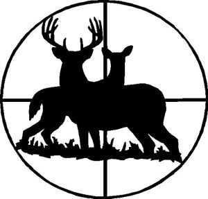 300x287 Deer In Cross Hairs Decal Whitetail Vinyl Hunting Stickers Ebay