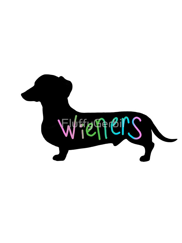 600x800 Wieners Funny Wiener Dog Dachshund Silhouette Rainbow Stickers By