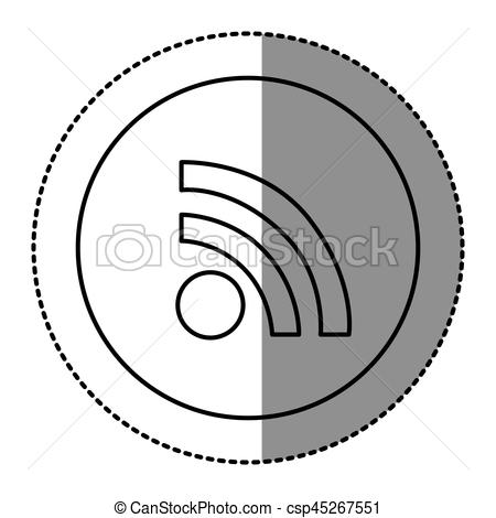 450x470 Silhouette Emblem Wifi Icon, Vector Illustraction Design