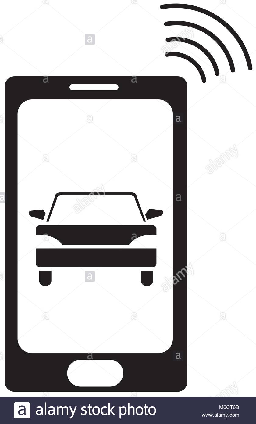 840x1390 Silhouette Smartphone With Car Transport And Used Wifi Stock