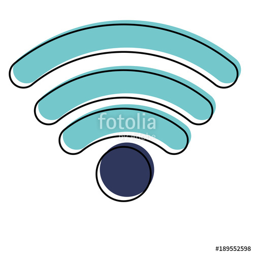 500x500 Wifi Signal Icon In Watercolor Silhouette Vector Illustration