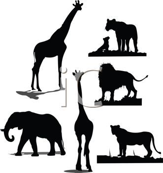331x350 Collection Of Wild Animal Silhouettes Cakes