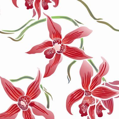 400x400 Large Flowering Moth Orchid Stencil Theme Pack. 2 Sheet Stencil