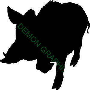 300x300 Wild Boar Silhouette Vinyl Decalsticker Truck Window Laptop Pig