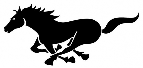 590x283 Running Mustang Clipart