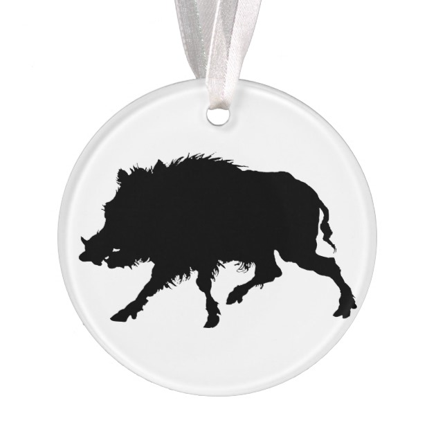 630x630 Wild Boar Or Wild Pig Elegant Silhouette Ornament
