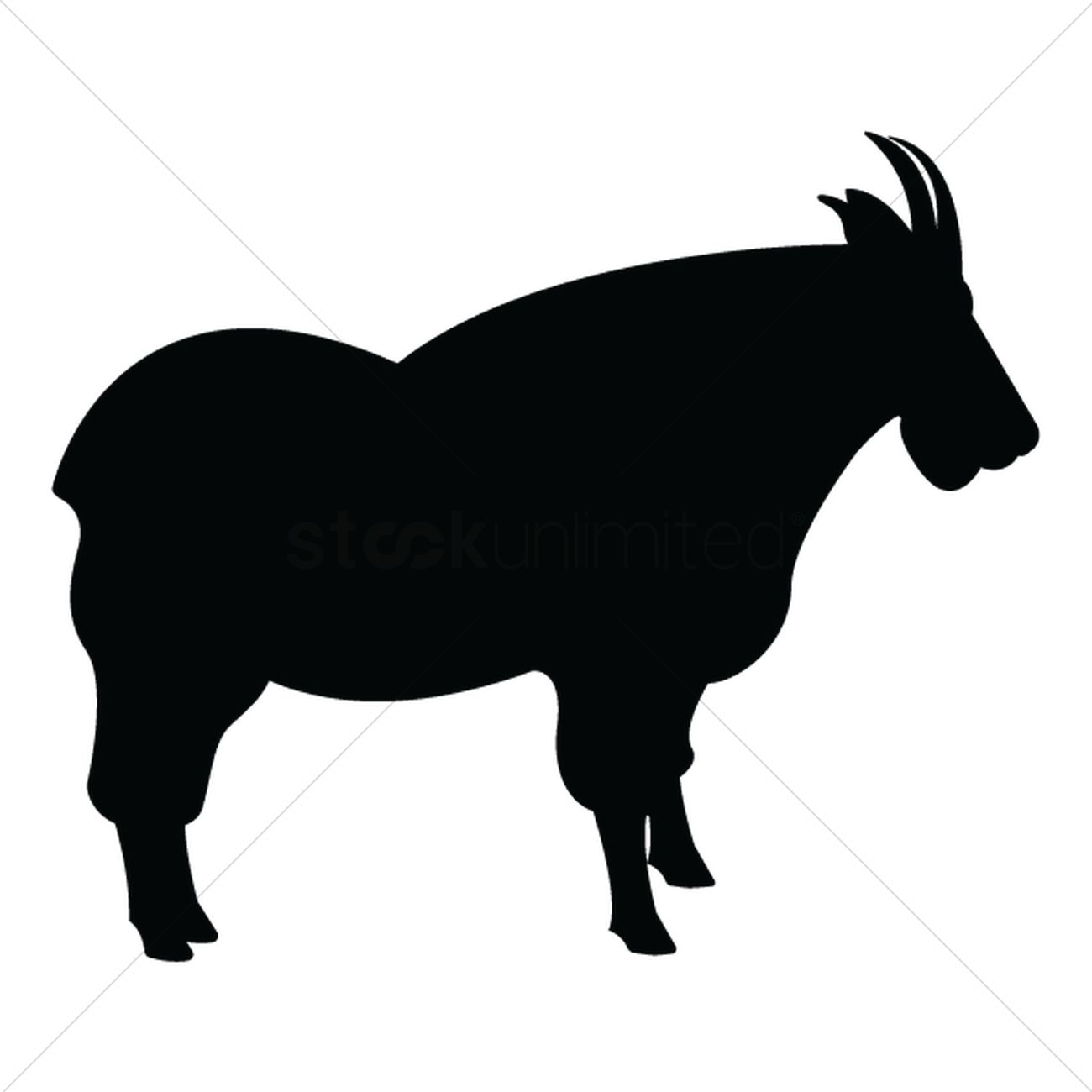 1300x1300 Silhouette Of Wild Goat Vector Image