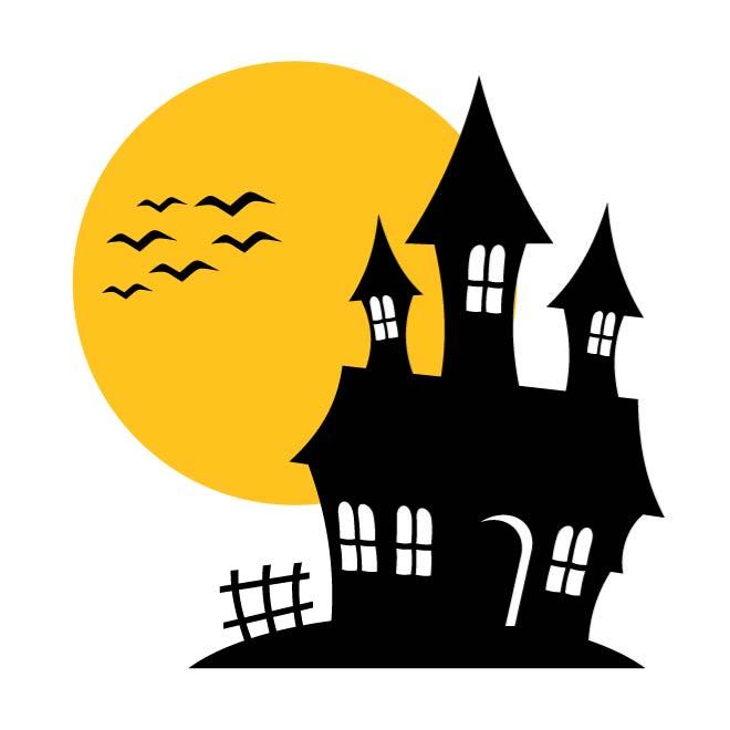 660x660 Haunted House Silhouette