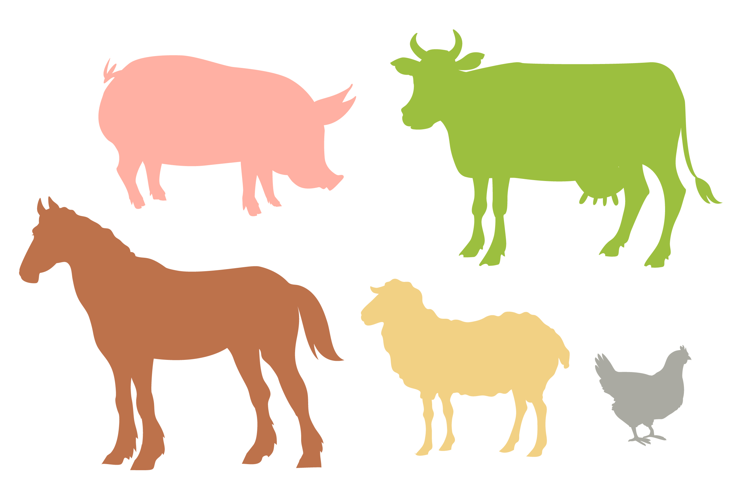 2417x1608 Vector Farm Set Of Animals And Landscap Design Bundles