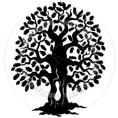 460x460 Cartoon Oak Tree Silhouette By Clairev Toon Vectors Eps