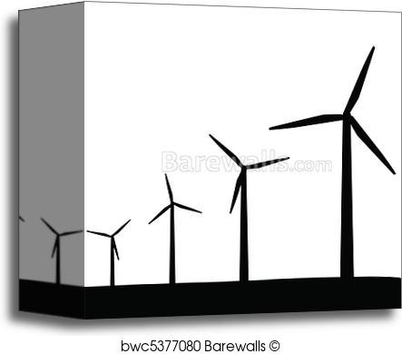 443x390 Canvas Print Of Wind Turbines Silhouette Barewalls Posters