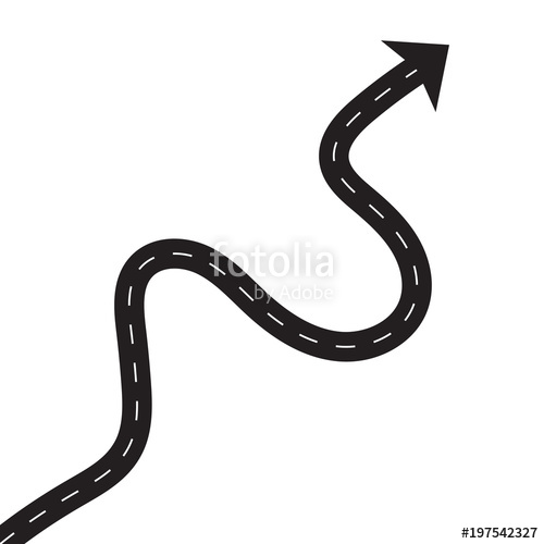 500x500 Winding Road With Arrow Vector Illustration Stock Image