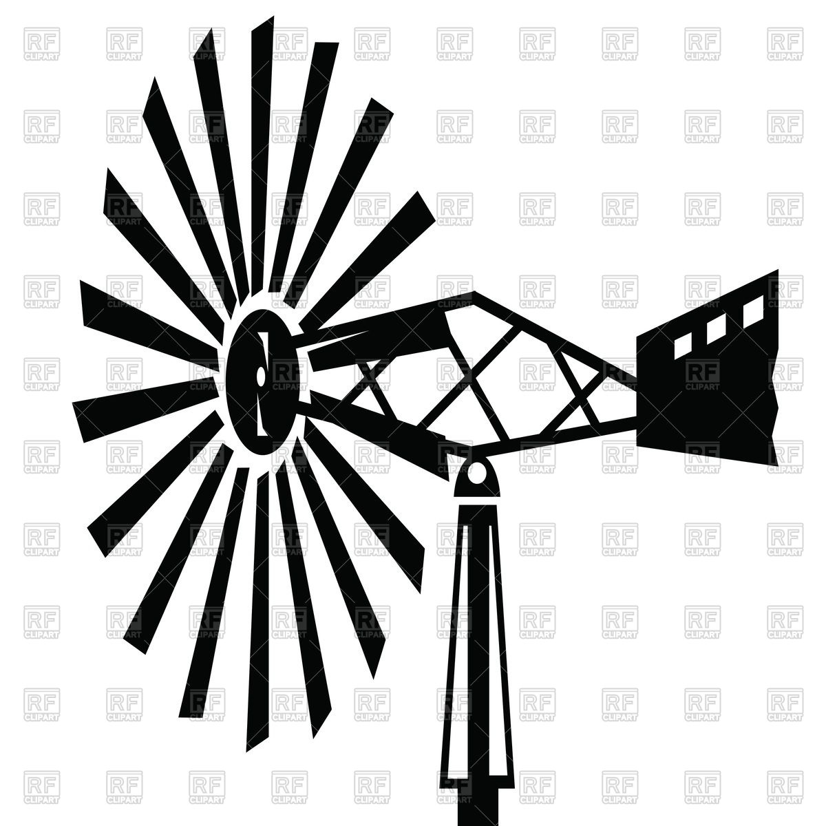 1200x1200 Silhouettes Old Windmill Royalty Free Vector Clip Art Image