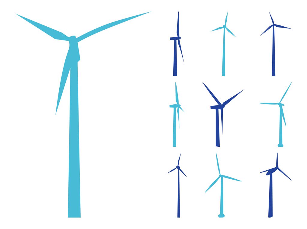 1024x765 Wind Turbines Silhouettes Vector Art Amp Graphics
