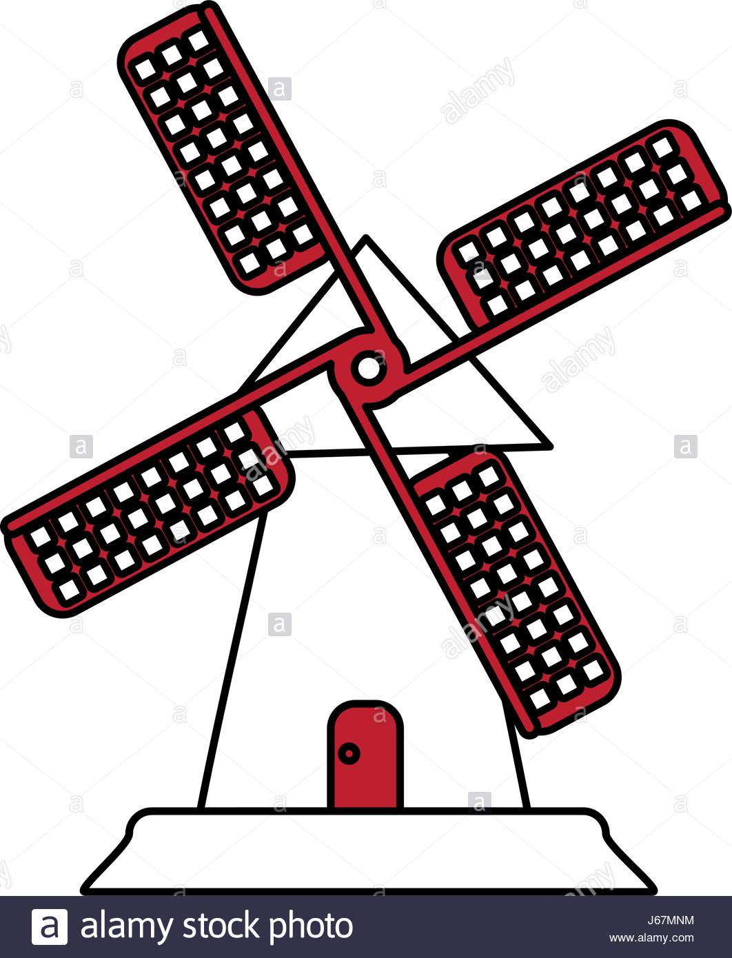 1062x1390 Color Silhouette Image Cartoon Farm Windmill Stock Vector Art