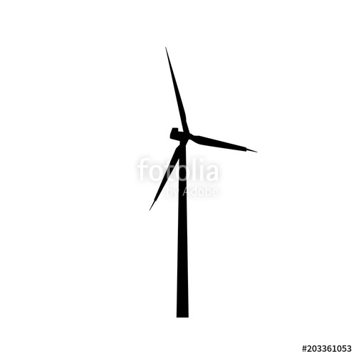500x500 Windmill Silhouette, Icon Stock Image And Royalty Free Vector