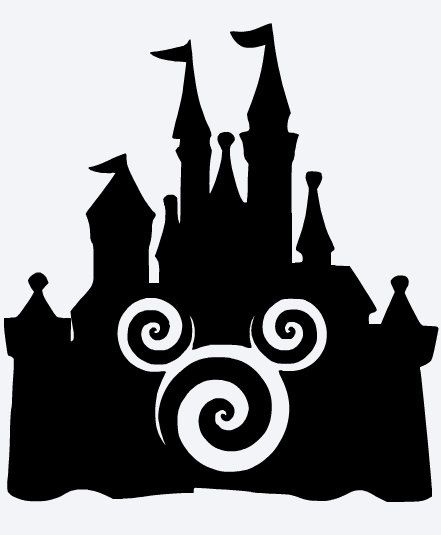 441x535 Swirl Mickey Disney Castle Vinyl Decal Picture Frame Window