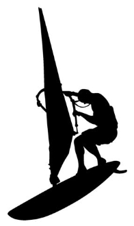 196x330 Windsurfer Silhouette 2 Decal Sticker