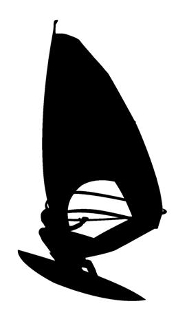 187x330 Windsurfer Silhouette 4 Decal Sticker