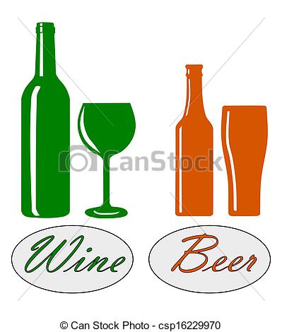 399x470 Wine And Beer. Wine And Beer Silhouette