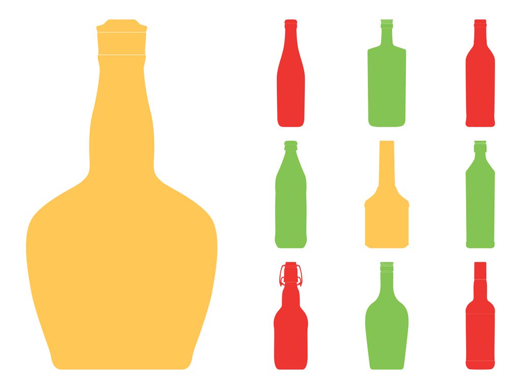 1024x765 Bottle Silhouettes Set Vector Art Amp Graphics