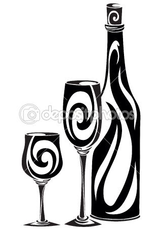 318x450 Bottle With Glasses By Kopirin