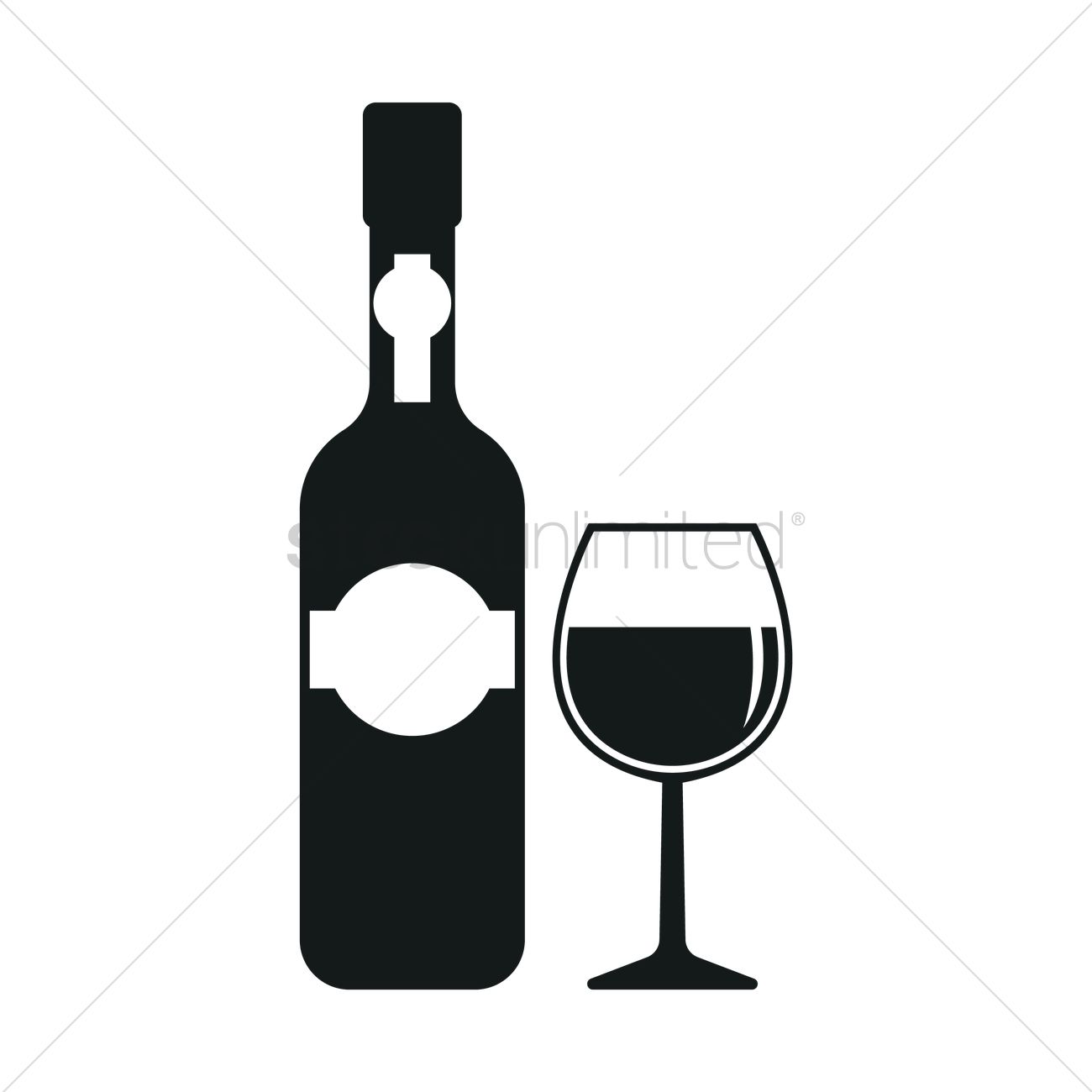 1300x1300 Wine Bottle And Cup Silhouette Vector Image