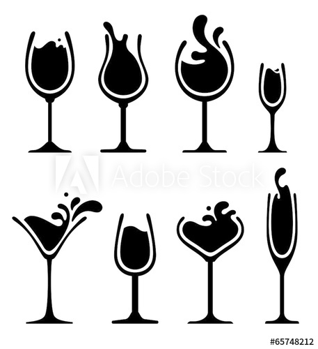 457x500 Silhouette Of Wine Glass With Splash