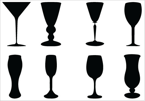 500x350 White Silhouette Wine Glass