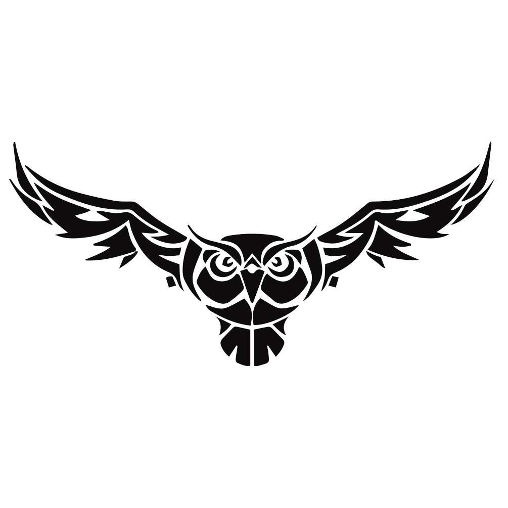 1005x1005 Owl With Wings Silhouette Vinyl Sticker Car Decal