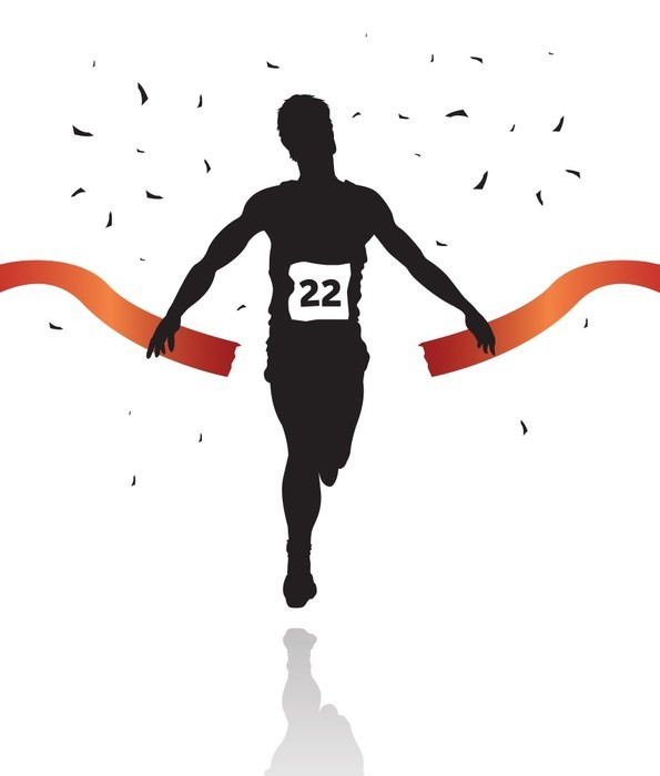 595x700 Marathon Winner Silhouette Wall Decal Wallmonkeys