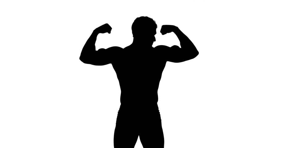 910x480 Boxer Winner Silhouette On White Background. Stock Footage Video