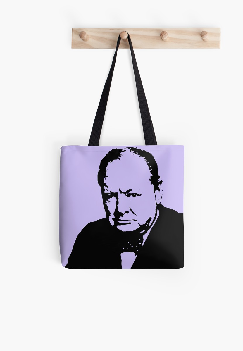 831x1200 Silhouette Portrait Winston Churchill Tote Bags By Aapshop