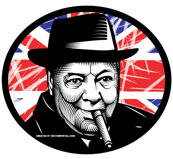 600x550 Winston Churchill Vector Image 123freevectors