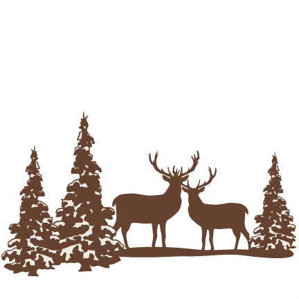 432x432 Reindeer Winter Scene Svg Scrapbook Cut File Cute Clipart Files