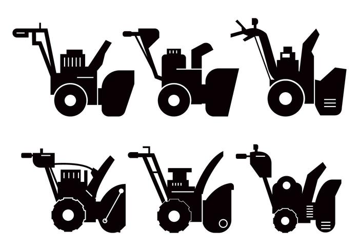 700x490 Snow Blower Silhouette Vector