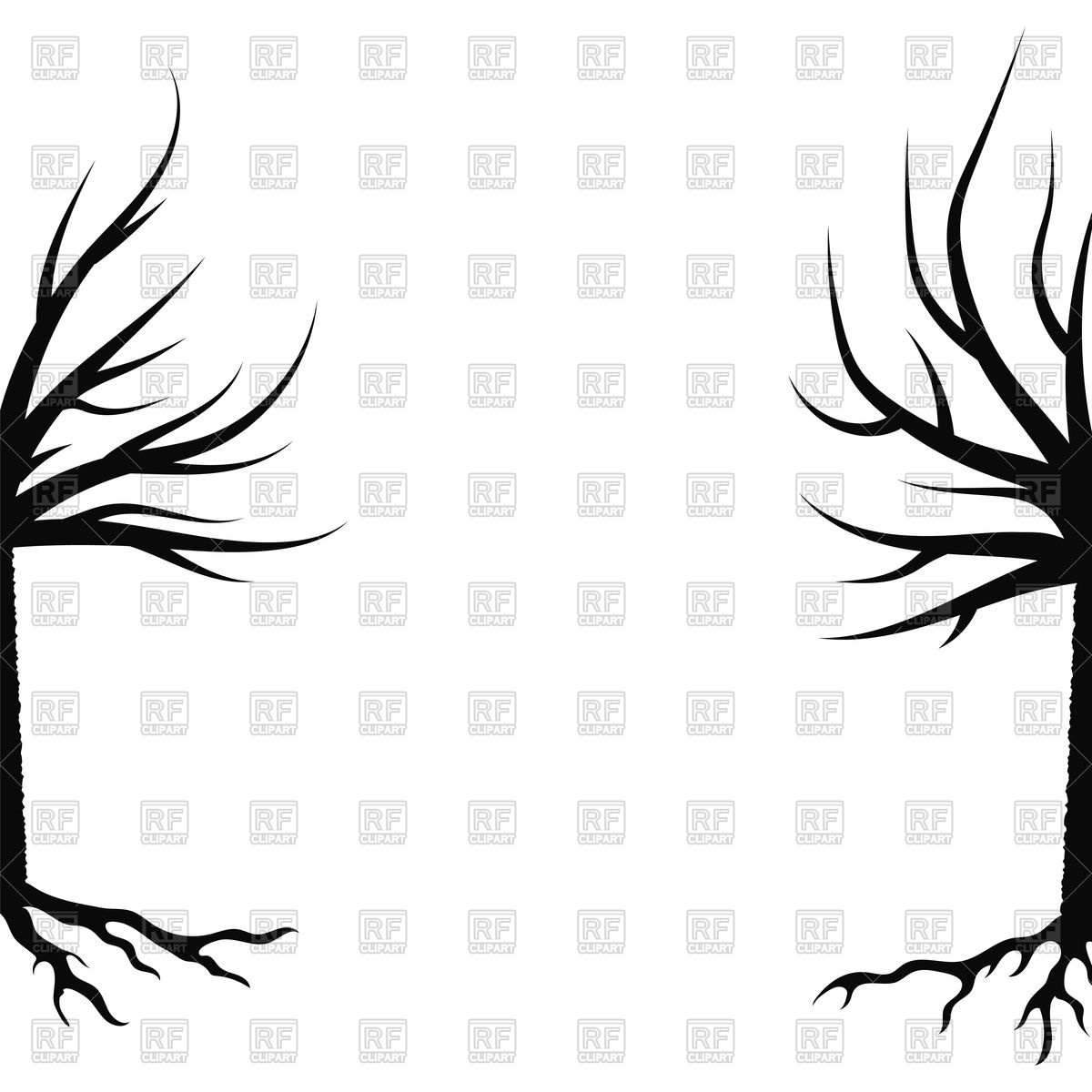 1200x1200 Silhouettes Of Winter Trees Royalty Free Vector Clip Art Image