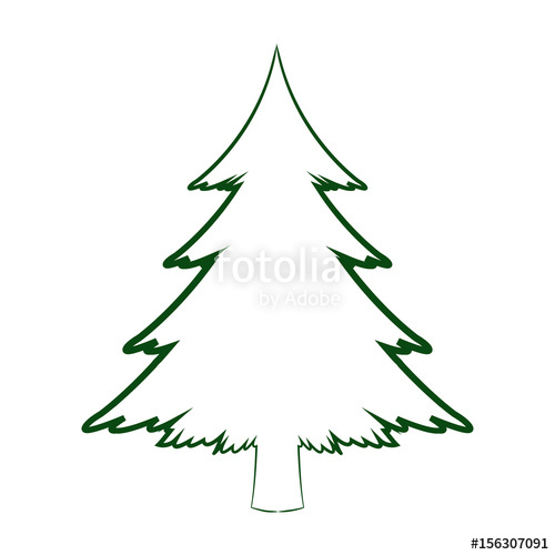 500x500 Green Silhouette Pine Tree Christmas Celebration Winter Vector