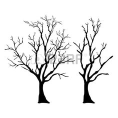 236x236 Black Winter Tree Silhouette Illustration. No Paths
