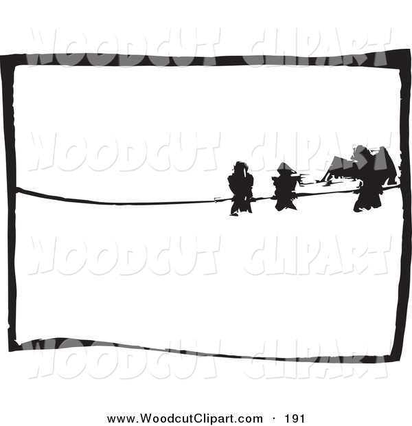 600x620 Birds On A Wire Silhouette Clipart