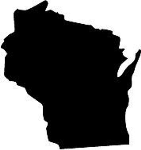 570x605 Wisconsin State Silhouette Die Cut Vinyl Decal Sticker. You