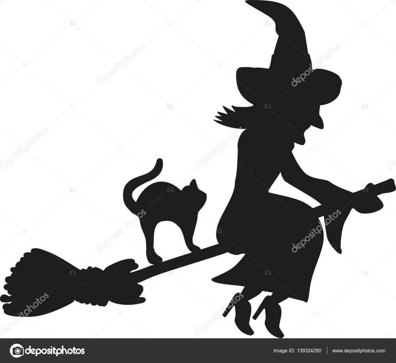1264x1161 Cat Broom Silhouette Clipart Clipgroundrhclipgroundcom Witch Cat