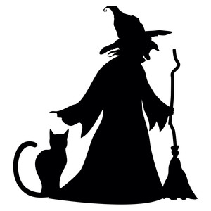 Witch On A Broom Silhouette at GetDrawings | Free download