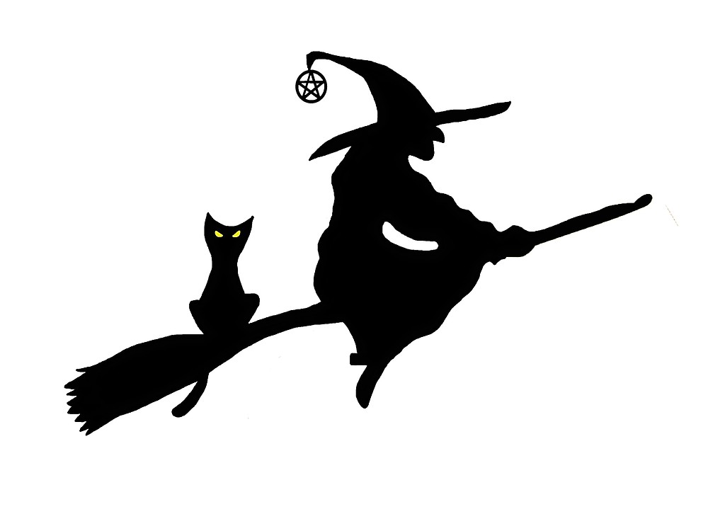 Witch On A Broom Silhouette at GetDrawings | Free download