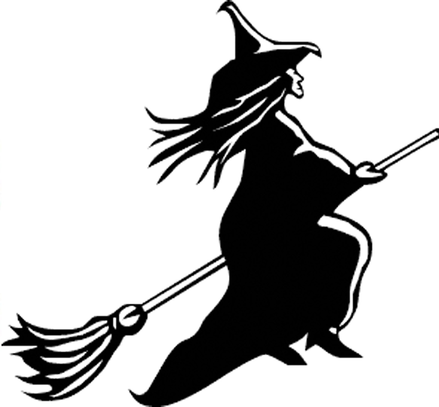 Witch On A Broomstick Silhouette at GetDrawings | Free download